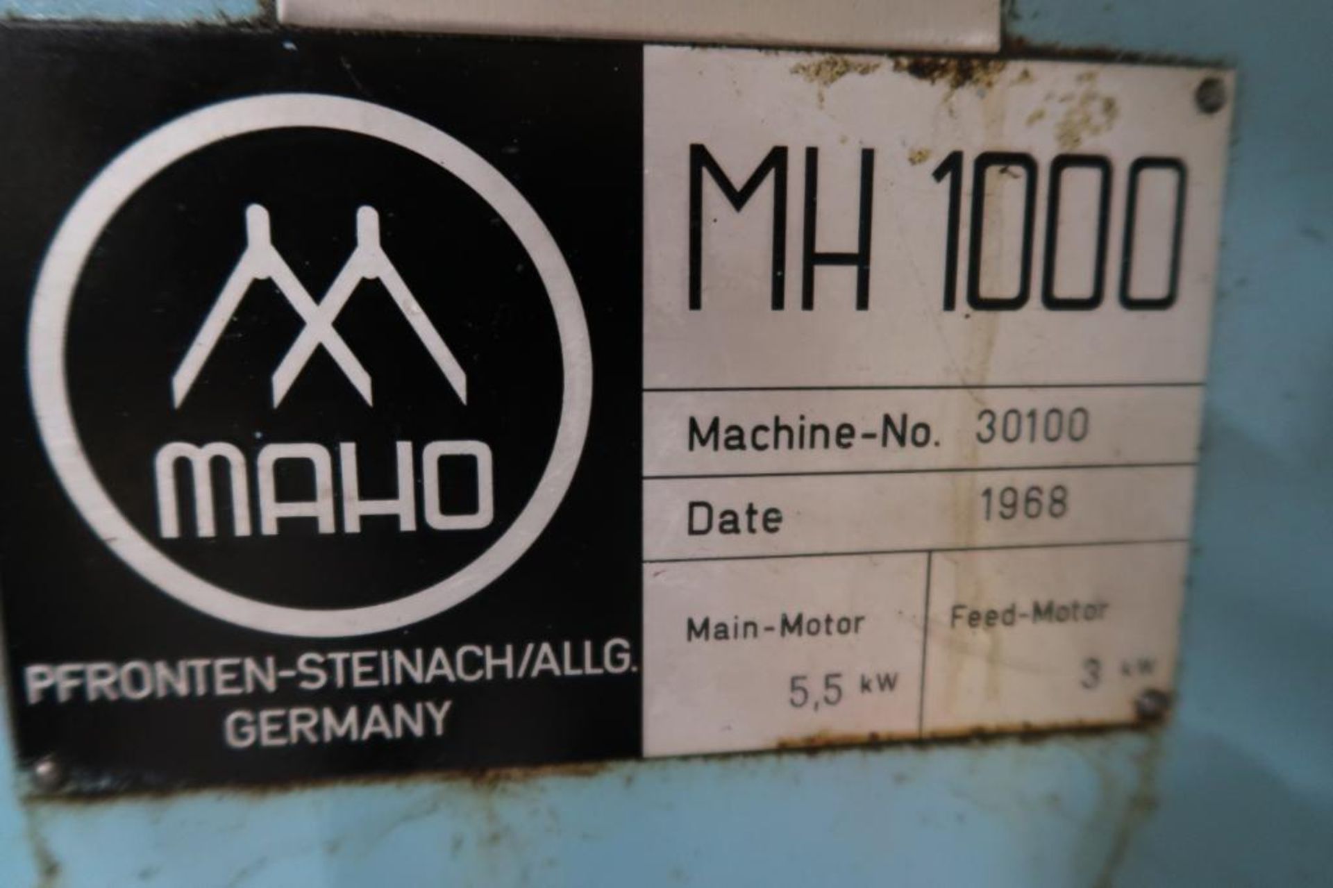 Maho Model MH1000, Horizontal Milling Machine - Image 5 of 9