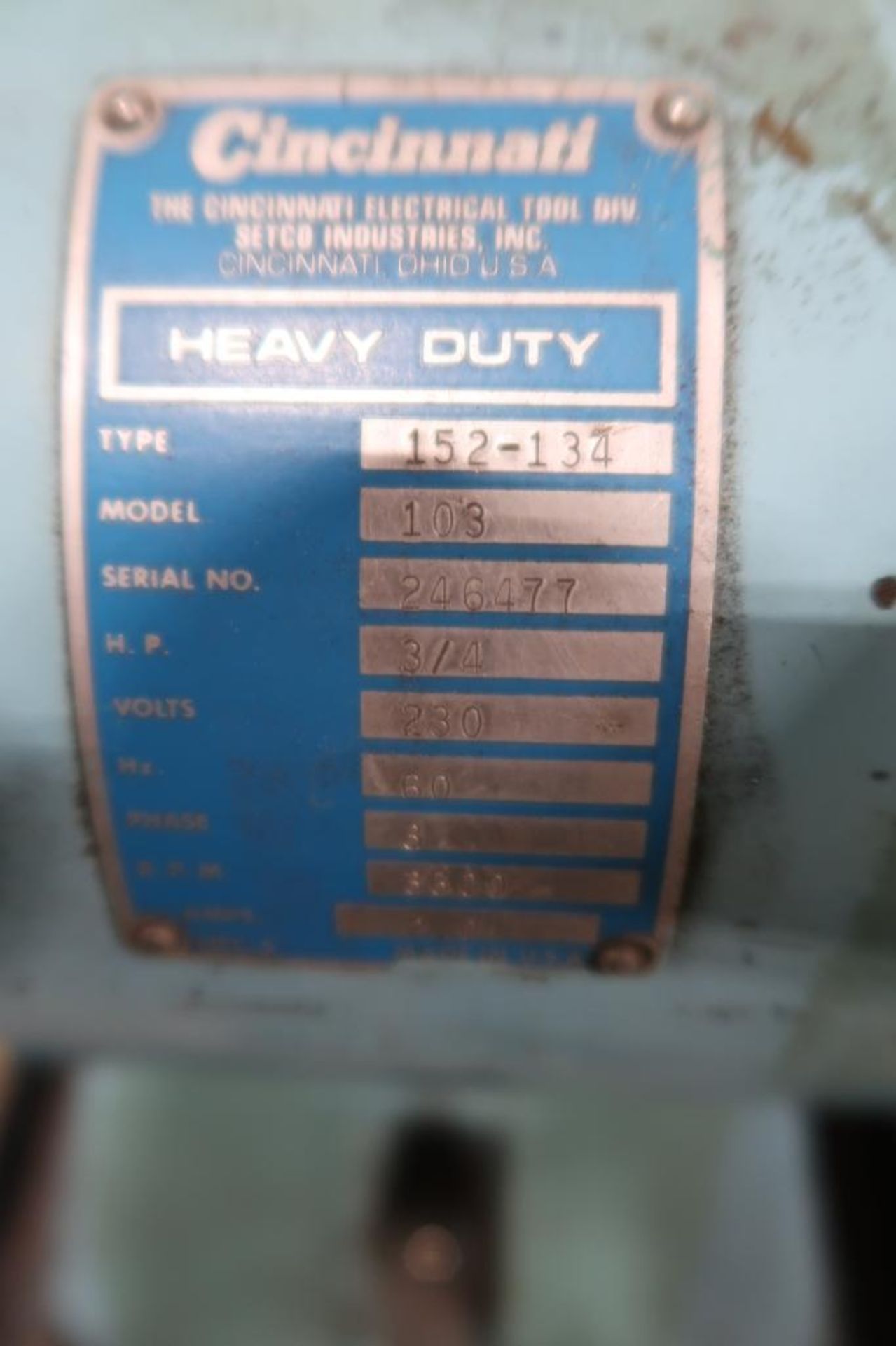 Cincinnati Model 103, Type 152-135, Heavy Duty Grinder - Image 2 of 5