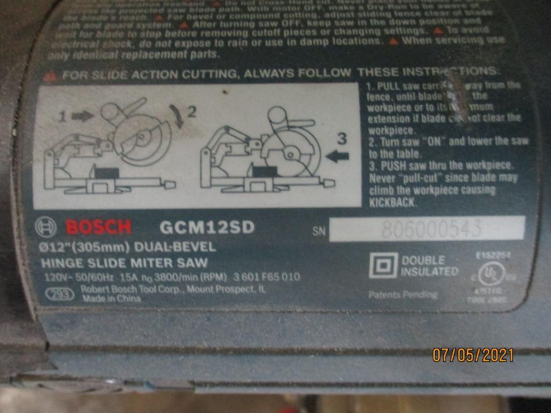 Bosch GCM12SD Miter Saw - Image 3 of 3