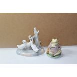 A Royal Albert Jeremy Fisher, Lladro Nao Figurine