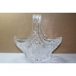 A Crystal Cut Glass Basket - Fruit Bowl/Bonbon Dish