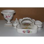 Ashley Strawberry Basket, Cream Jug & Sugar Bowl, Royal Worcester Pedestal Vase