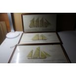 Five Rolf Kuhl Ship Drawingn For C.Plath