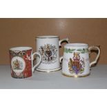 Three Mugs Spode, Royal Grafton, Royal Worcester