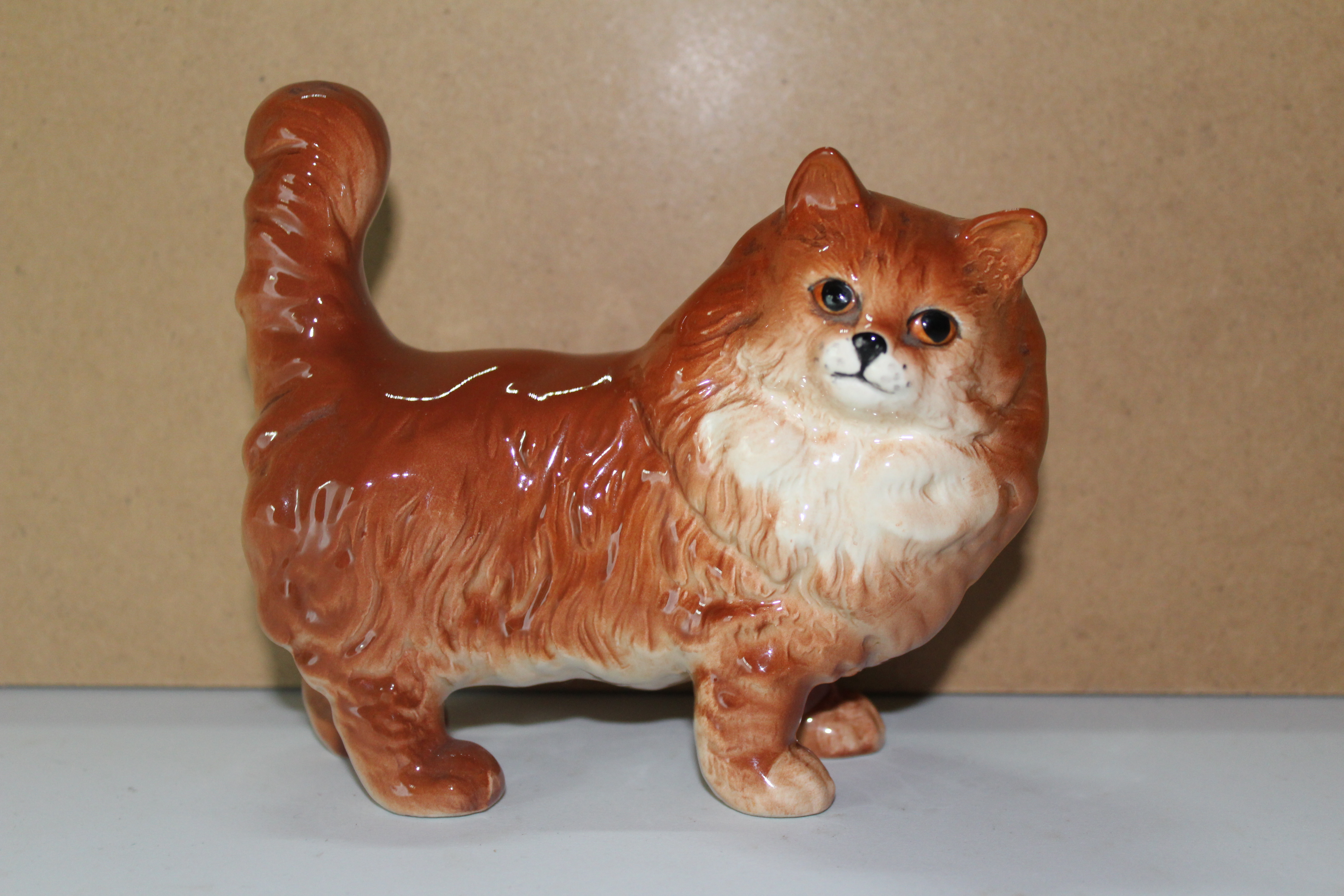 Beswick Persian Cat Standing, Tail Erect