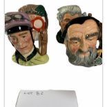 A Collection of Royal Doulton Toby Jug The Jockey D6877, Robison Crusoe D6539,