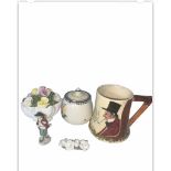 A Collection Of Porcelain Including Crown Devon Musical Mug, Poole Vase A/F, Coalport, Capo di Monte