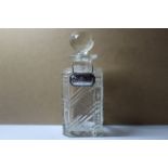 Cut Crystal Decanter Bottle With Whisky Silver Label