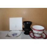 A Meissen Dish With Wedgwood Vase And France Vase