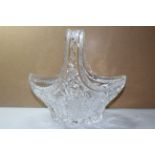 A Crystal Cut Glass Basket - Fruit Bowl/Bonbon Dish