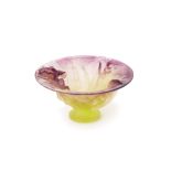 A DAUM PATE DE VERRE 'IRIS' PEDESTAL BOWL