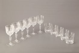 A GROUP OF TUMBLERS & WINE GLASSES