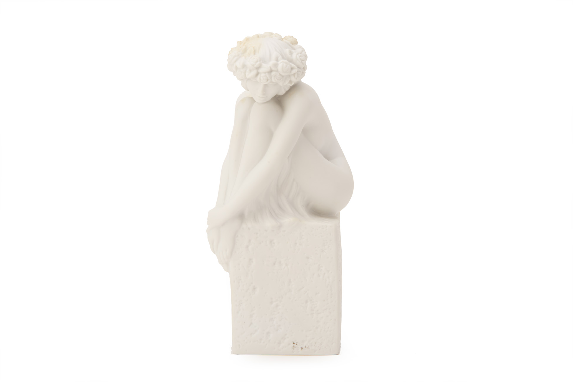 A ROYAL COPENHAGEN BISCUIT PORCELAIN FIGURE OF 'VIRGO'