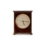 AN HERMES LACQUERED AND GILT TABLE CLOCK