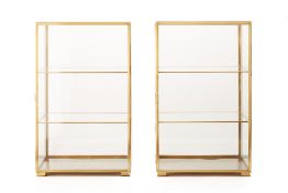 A PAIR OF GLASS DISPLAY CABINETS