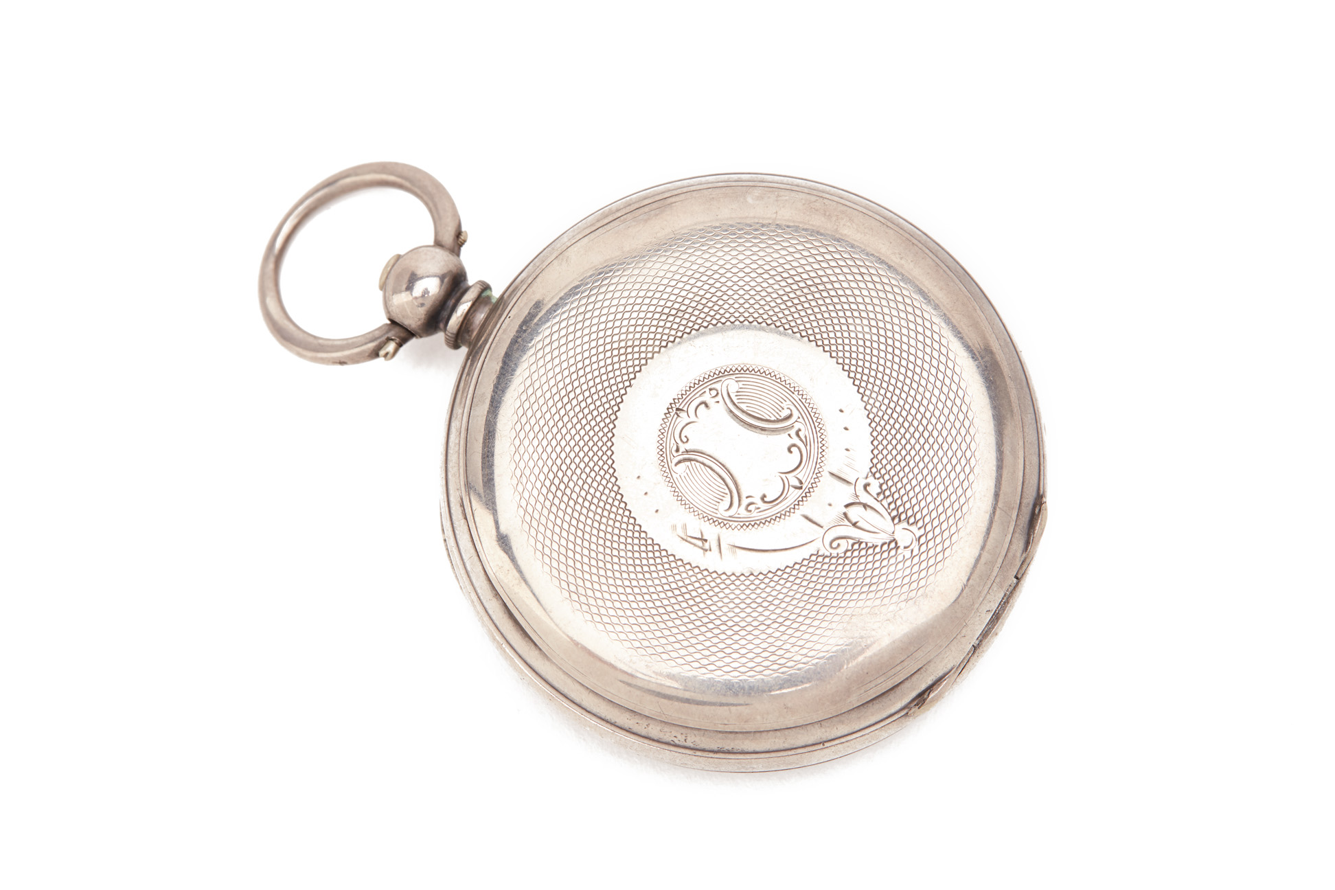 A SILVER OPEN FACE POCKET WATCH - Image 2 of 3