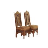 A PAIR OF SYRIAN MOTHER OF PEARL INLAID SIDE CHAIRS