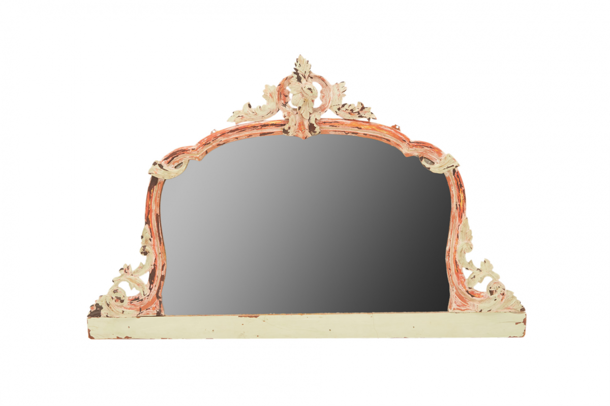 AN ANTIQUE PAINTED FRENCH MIRROR