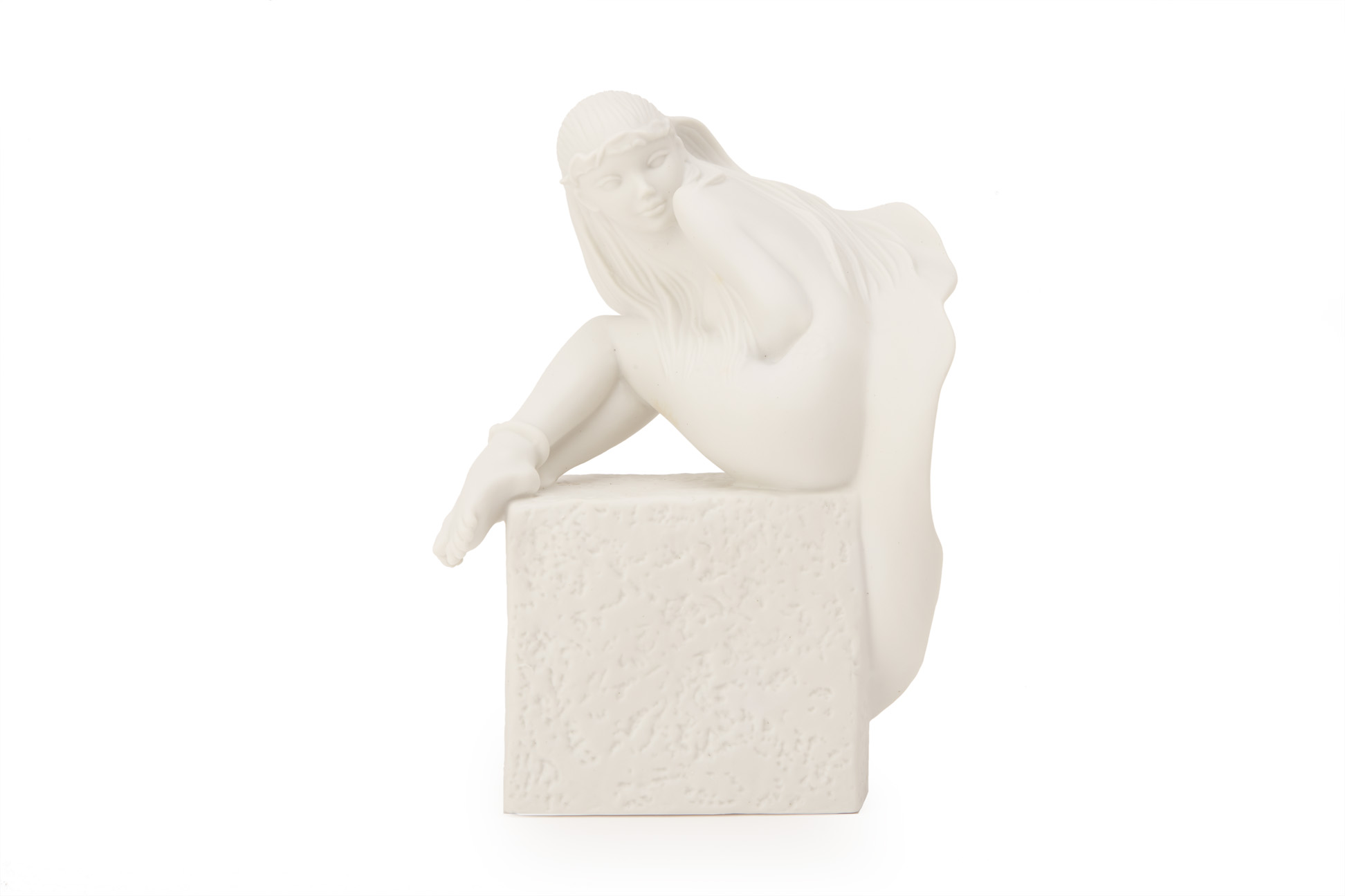 A ROYAL COPENHAGEN BISCUIT PORCELAIN FIGURE OF 'PISCES'