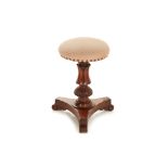 AN ANTIQUE ENGLISH ROSEWOOD PIANO STOOL