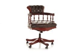 A CHESTERFIELD CAPTAIN'S SWIVEL OFFICE CHAIR