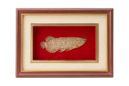 A FRAMED FILIGREE MODEL OF A CARP