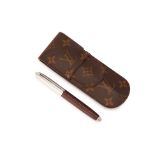 A LOUIS VUITTON FOUNTAIN PEN AND MONOGRAM CASE