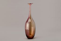 A KOSTA BODA 'FIDJI' GLASS BOTTLE VASE