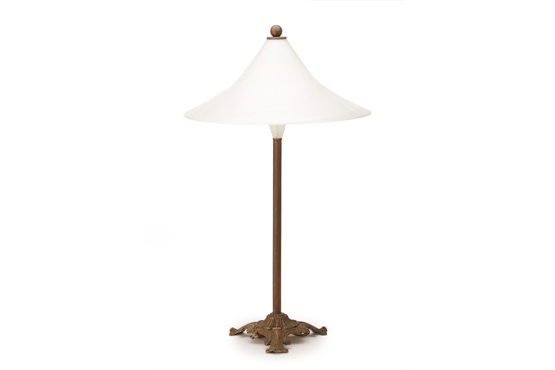 A BRASS TABLE LAMP