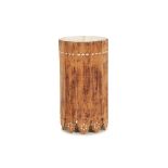 A BONE INLAID CYLINDRICAL SIDE TABLE