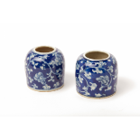 TWO MINIATURE BLUE & WHITE PORCELAIN VASES