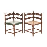 A PAIR OF FRENCH CORNER CHAIRS