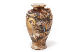 A JAPANESE SATSUMA BALUSTER VASE