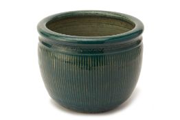 A GREEN GLAZED JARDINIERE