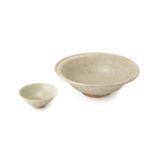 A LONGQUAN CELADON 'LOTUS PETAL' DISH AND BOWL