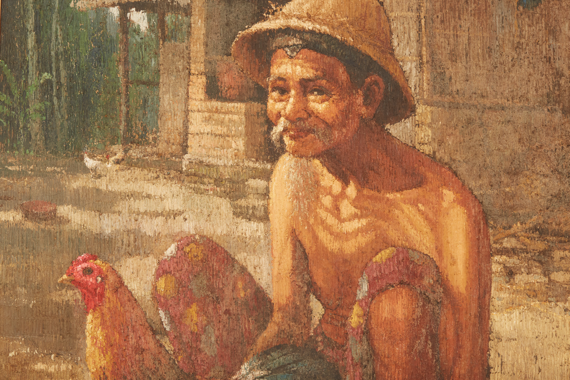 SOUTHEAST ASIAN SCHOOL (LATE 20THC) - MAN WITH A CHICKEN - Image 2 of 3