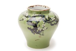 A CONTEMPORARY GREEN PORCELAIN VASE BY WU WENBIN (吳文斌)