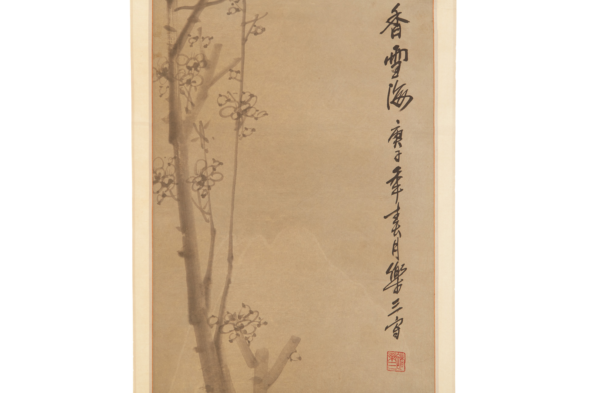 FOUR CHINESE HANGING SCROLL OF FLOWERS ON ROCKS - Image 11 of 12