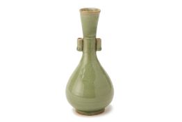 A CELADON GLAZED ARROW STYLE BOTTLE VASE