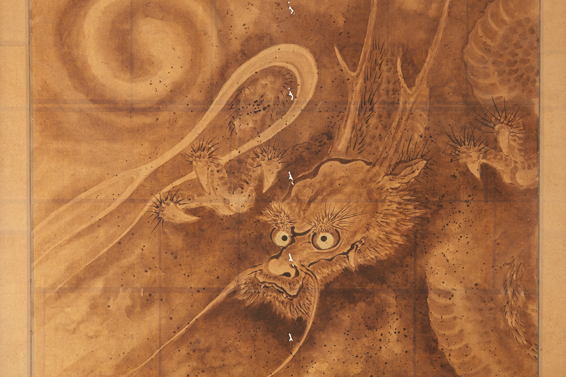 A JAPANESE HANGING SCROLL (KAKEJIKU) - DRAGON & WAVES - Image 2 of 4