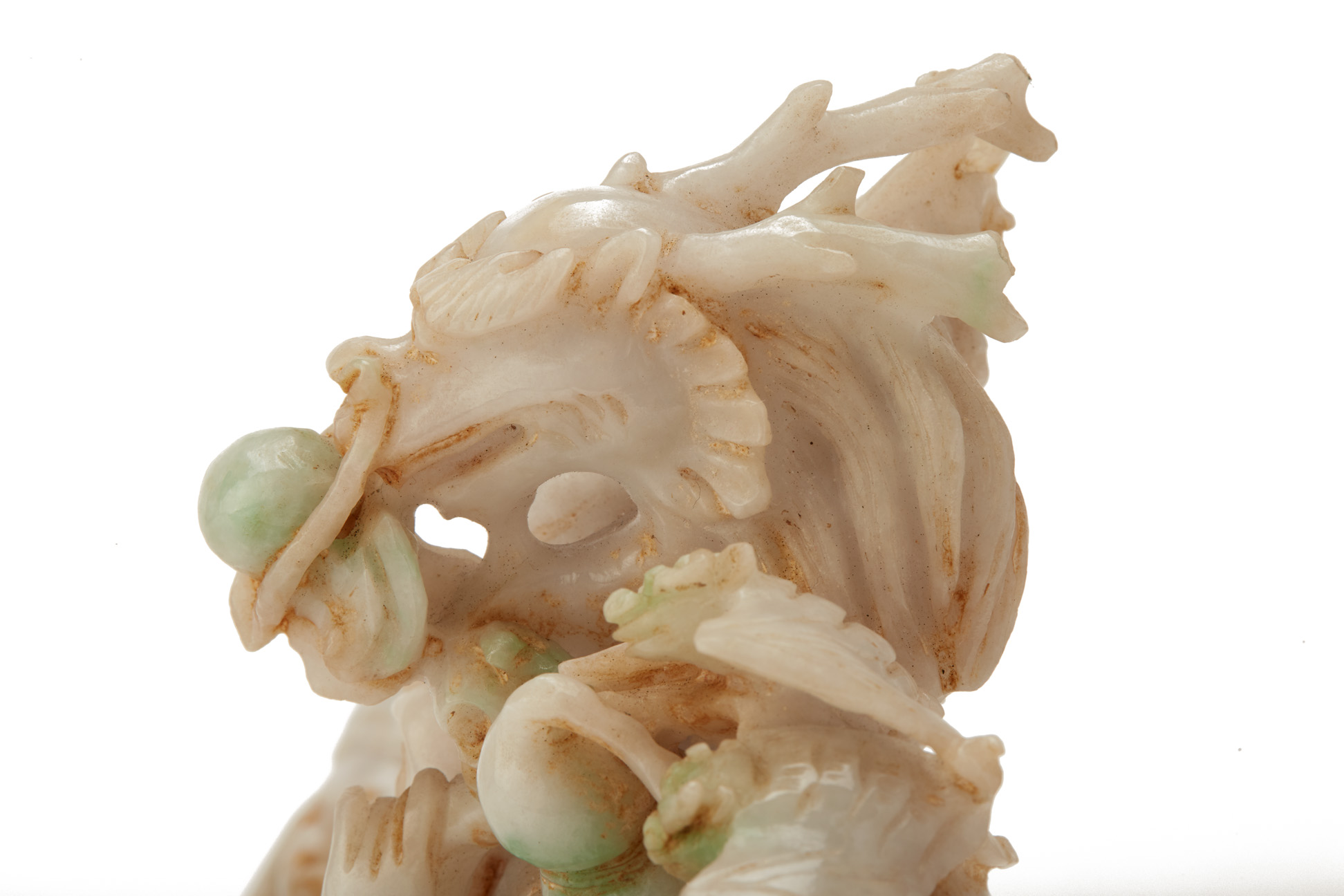 A CARVED JADE FU LU SHOU GROUP - Image 6 of 6