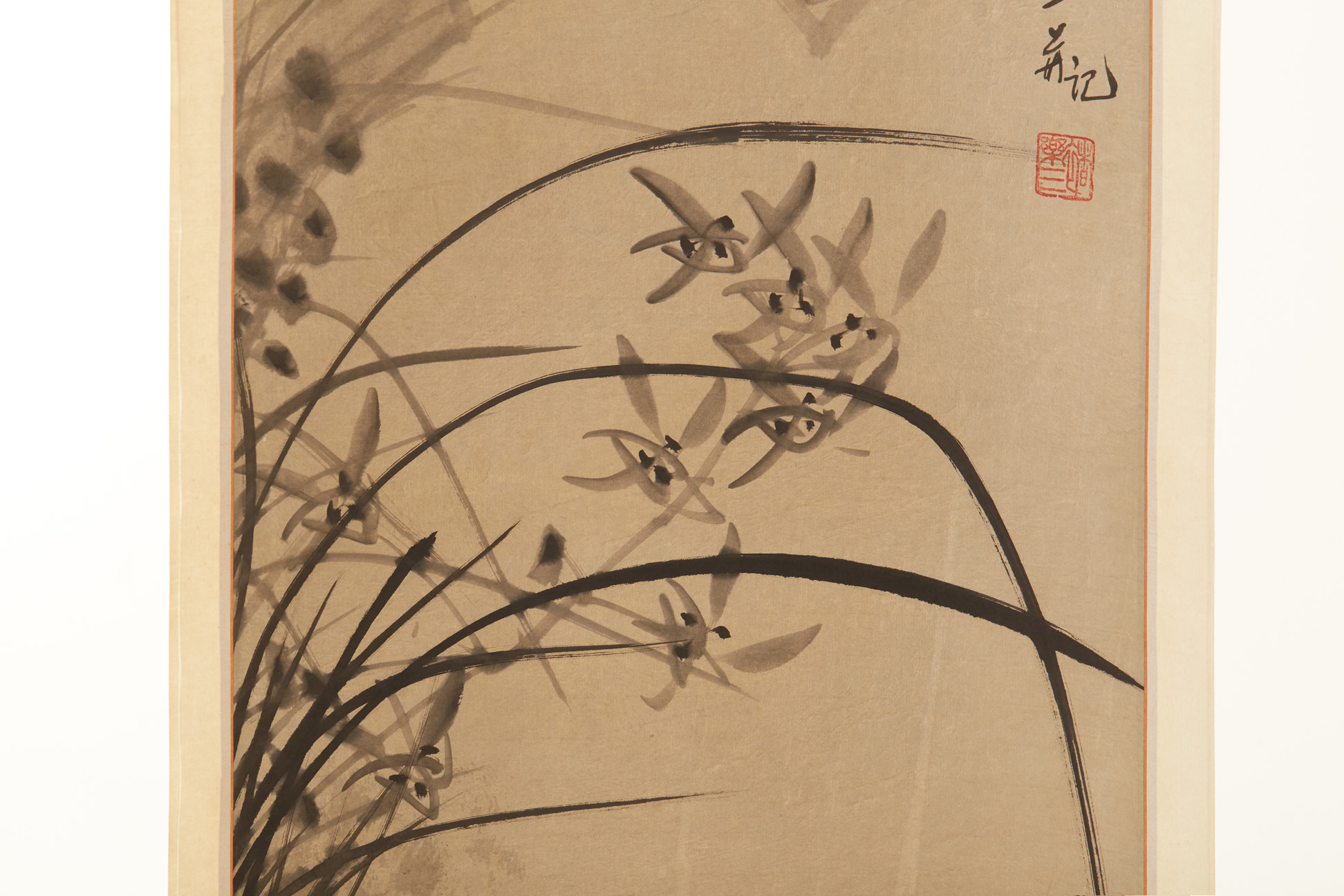 FOUR CHINESE HANGING SCROLL OF FLOWERS ON ROCKS - Image 5 of 12