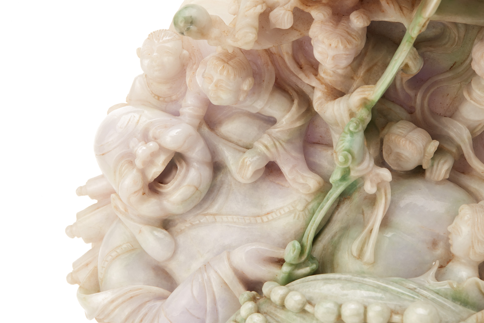 AN INTRICATE JADE CARVING OF BUDAI - Image 2 of 9