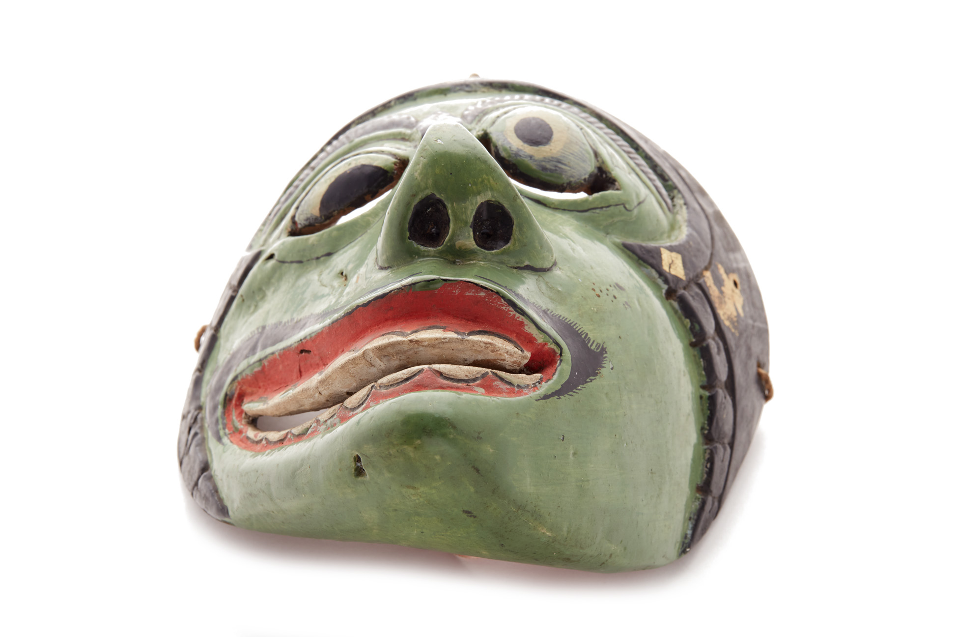AN INDONESIAN TOPENG DANCE MASK OF A CLOWN CHARACTER - Image 4 of 6