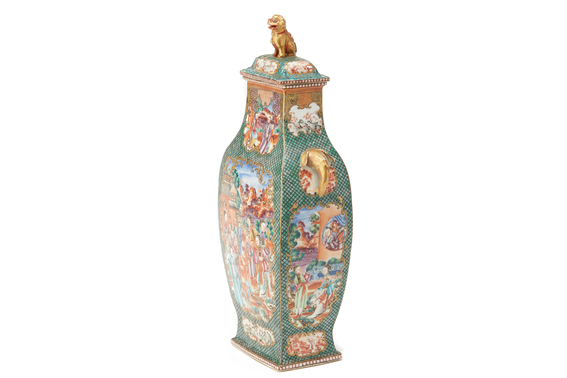 A FAMILLE ROSE MANDARIN PALETTE VASE AND COVER - Image 3 of 15