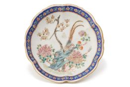 A FAMILLE ROSE PORCELAIN FOOTED DISH