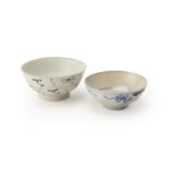 TWO BLUE AND WHITE PORCELAIN BOWLS