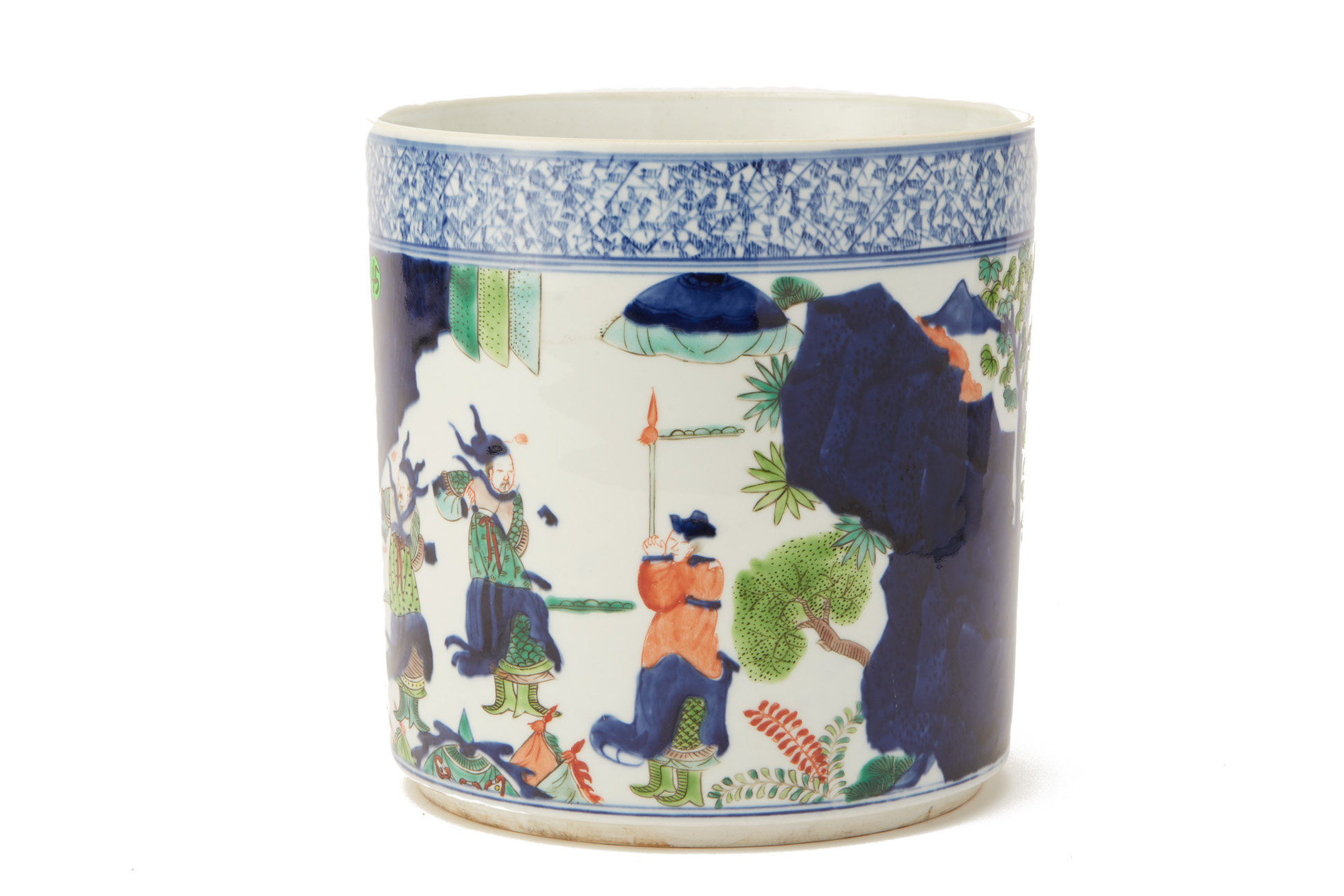 A WUCAI PORCELAIN BRUSH POT - Image 2 of 3