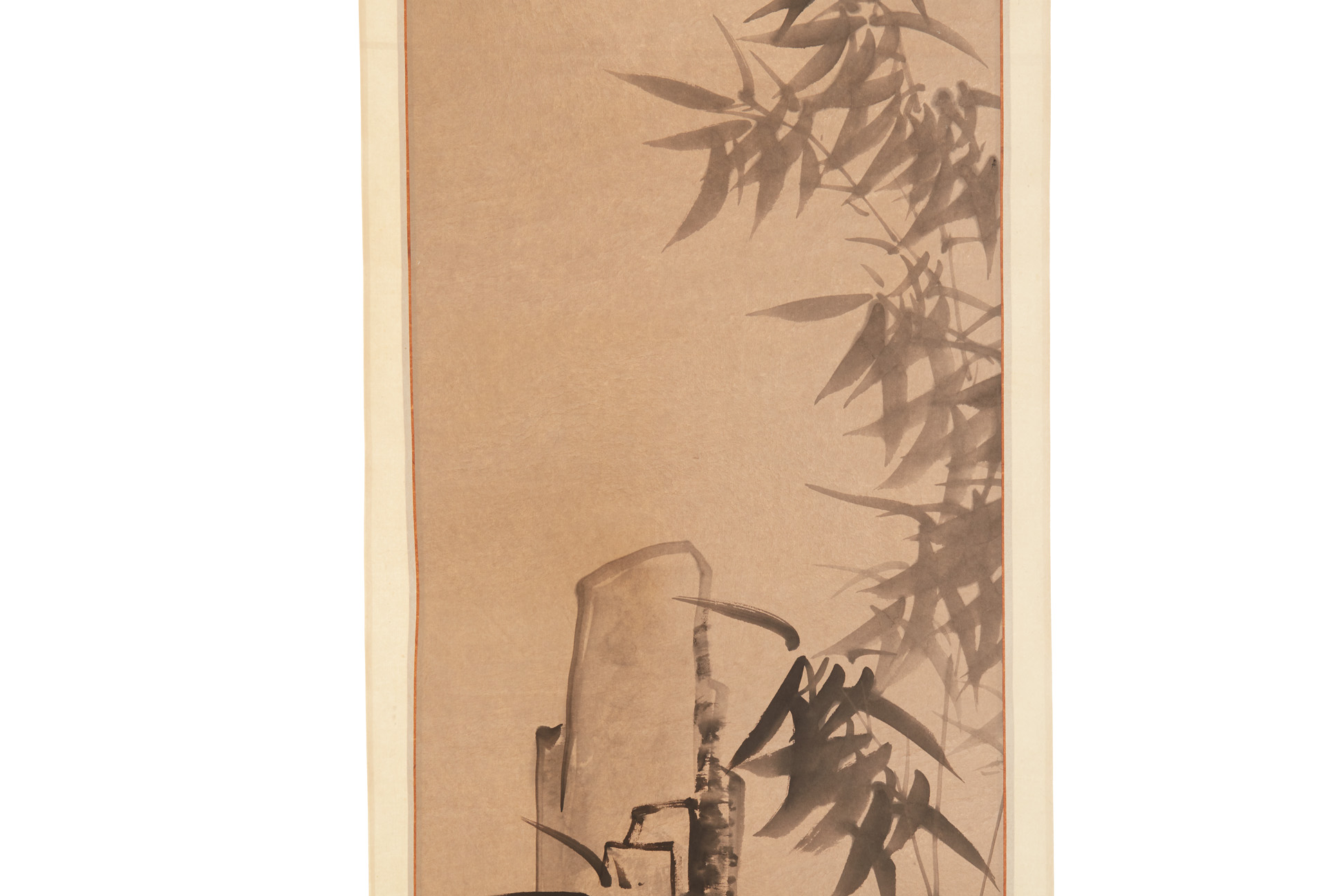FOUR CHINESE HANGING SCROLL OF FLOWERS ON ROCKS - Image 8 of 12