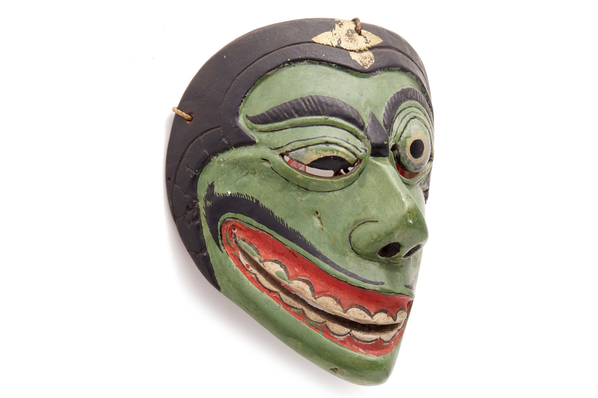 AN INDONESIAN TOPENG DANCE MASK OF A CLOWN CHARACTER - Image 2 of 6